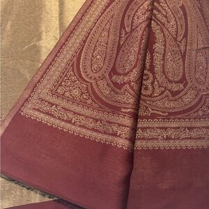 Moonlight Shawl  Elegant Gold and Maroon Women's Shawl
